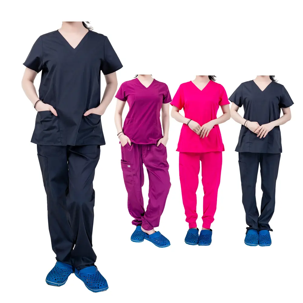 Conjuntos de uniformes médicos con etiqueta personalizada, pantalones de Jogger de Enfermería de hospital de moda, tela suave para hombres y mujeres o unisex