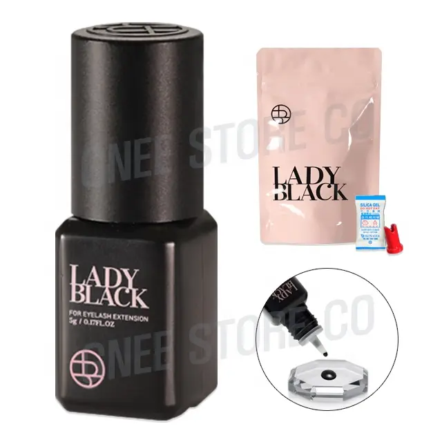 Pegamento para pestañas Lady Black 5ml para extensiones de pestañas profesionales Pegamento Original Corea Calidad superior SKY Marca Pegamento para pestañas Adhesivo