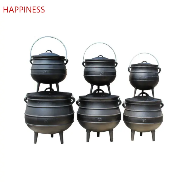 Pot à 3 pieds en fonte pour barbecue, Style classique, Pot d'afrique du sud, grand Pot en fonte pour l'extérieur