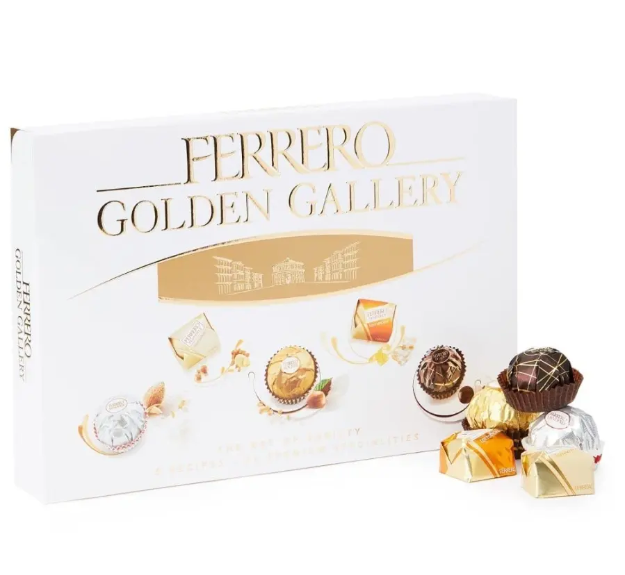 Scatola regalo di cioccolato FERRERO ROCHER galleria dorata (importato) tartufi (221.2g)