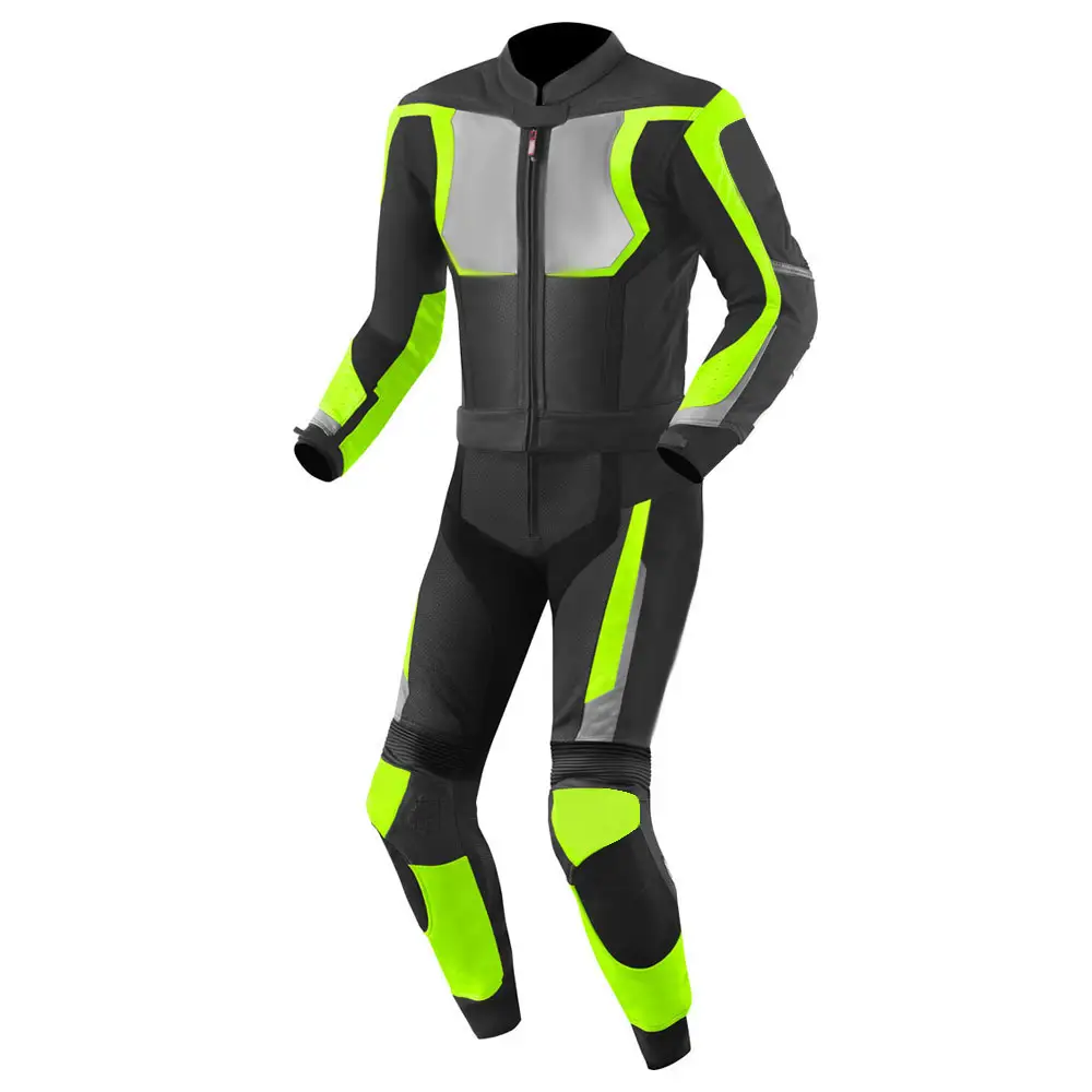 असली लेदर मोटरबाइक सूट से बनी फैक्ट्री / मोटरबाइक सेट के लिए नवीनतम स्टाइल रेसिंग पुरुष लेदर जैकेट और पैंट