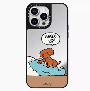 Apple 16 için CASETiF co-markalı ProMax sevimli köpek ve karikatür çift ayna sanatçı Niche 12 iPhone 15 için ProMax 13Pro cep telefonu Ca