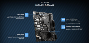 MSI PRO H610M-E DDR5、LGA1700、マイクロATXデスクトップマザーボード、サポートi5-12400F/i5-13400F/i5-14400F CPU - Product Image 6