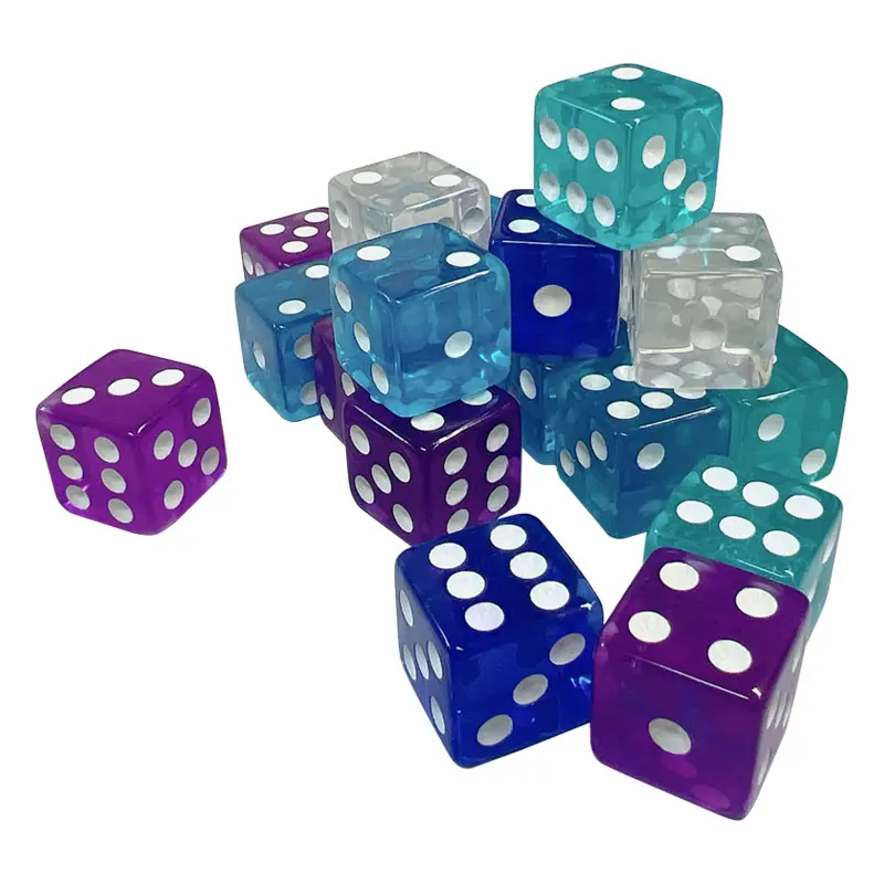 Translucence Square Dice Jeux de société à 6 faces Crystal Regular pixel points dés en plastique