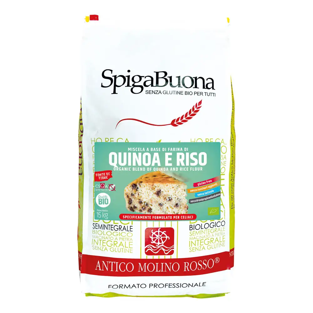 Top prodotto italiano macinazione di pietre mix biologico quinoa e riso farina senza glutine uso per pane buono per la salute 15 Kg