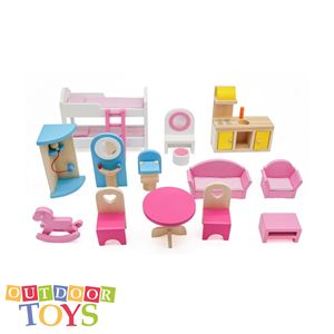 Casa de boneca de madeira mooa leds com 18 acessórios para meninas | brinquedos ao ar livre | pronto para enviar da espanha - Product Image 4