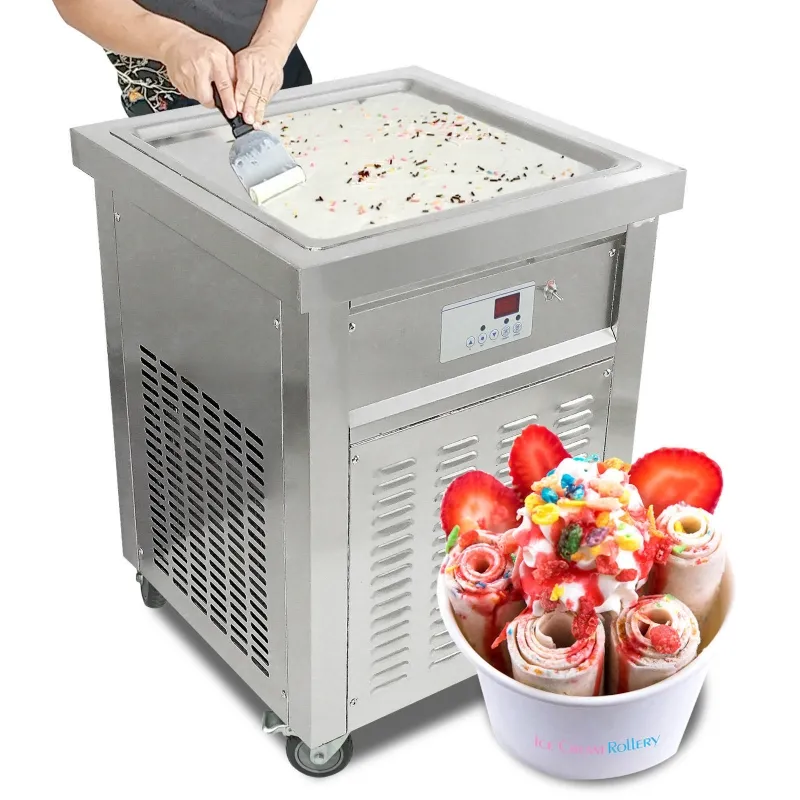 다풍미 튀김 아이스크림 기계는 조작하기 쉽고 수명이 긴 아이스크림 롤