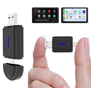 双USB a型端口连接2合1无线Carplay适配器适用于苹果安卓ai盒适配器netflix丰田吉普车 - Product Image 1