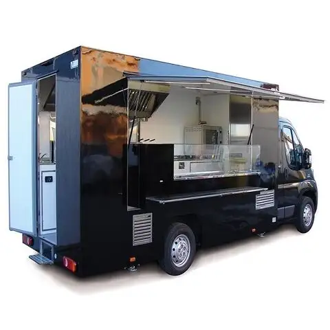 مقطورة شاحنة طعام متنقلة للمناطق المفتوحة مزودة بمعدات طبخ للبيع
