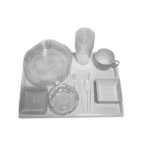 Volle Einweg-Plastik-Teller, Messer, Gabeln und Löffel für problemloses Hosting und Veranstaltungen Großhandels preis - Product Image 1
