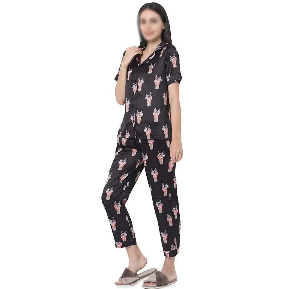 Pijama De moda para mujer, conjunto De pijama De satén, ropa De dormir De Seda, traje De noche para el hogar