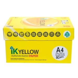 高性能IKイエローA4コピー用紙は、日常の印刷ニーズに合わせて耐久性と一貫した出力を提供します