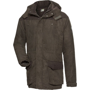 Toptan avcılık erkekler kapüşonlu ceket kabuk 100% sentetik deri fermuar ve düğmeler kapanış ön cepler içinde Polyester astar - Product Image 1