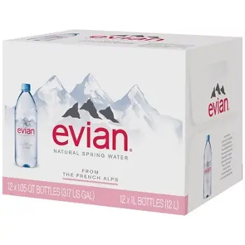 Agua mineral Evian Spring de primera calidad