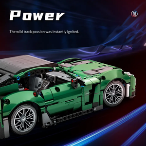 HW 1460 adet teknik tuğla 1:14 yeşil <span class=keywords><strong>goblin</strong></span> araba yarışı AMG GT serin spor araba modeli yapı taşları çocuklar için yeni oyuncaklar setleri