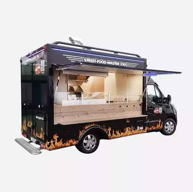 مجهزة بالكامل تستخدم شاحنة غذاء متنقلة