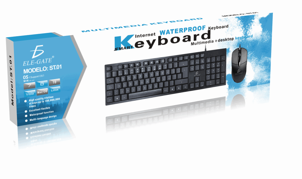 Wired USB <strong>Keyboard</strong> and <strong>Mouse</strong> Kit Laptop PC Slim Waterproof