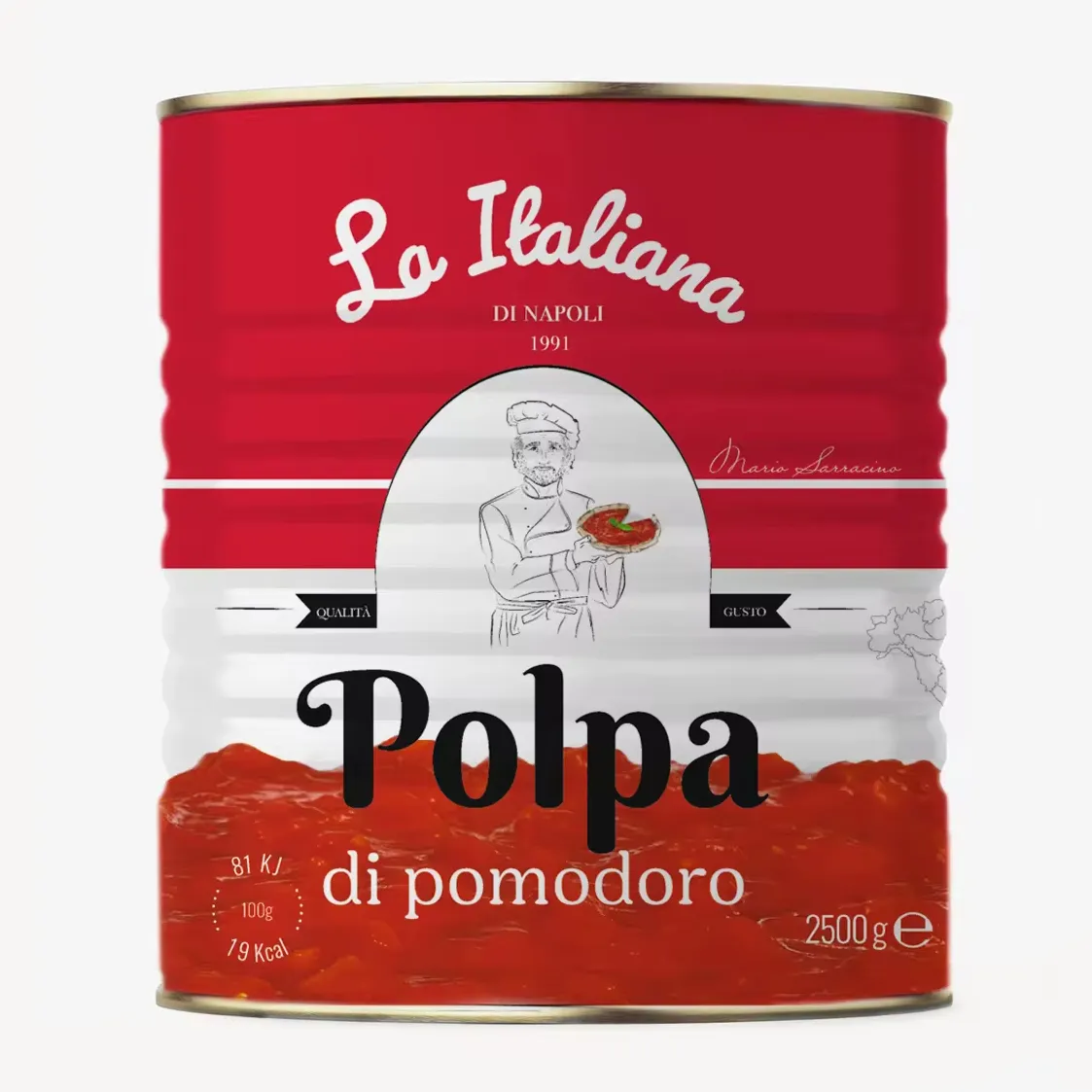 Comida enlatada de tomate fresco italiano de alta calidad 400g estilo de tomate picado de lata