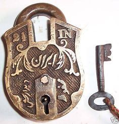 Antika dökme demir anahtarlı kilit eski moda kilit ve anahtar-eski bagaj kilidi tam fonksiyonlu Vintage tarzı asma kilit antik bronz - Product Image 4