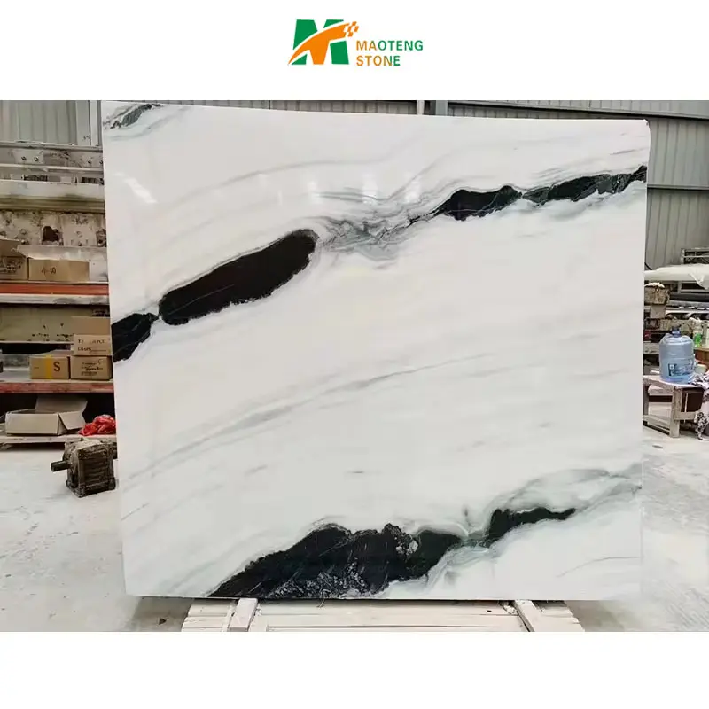 Preço de mármore natural por medidor quadrado slabs de mármore branco panda