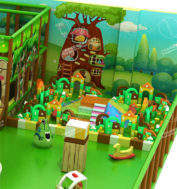 高品质创新丛林主题儿童游戏屋大型室内游乐场设备