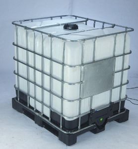 1000LプラスチックIBCタンク1000リットル貯蔵容器化学薬品用中古水タンク