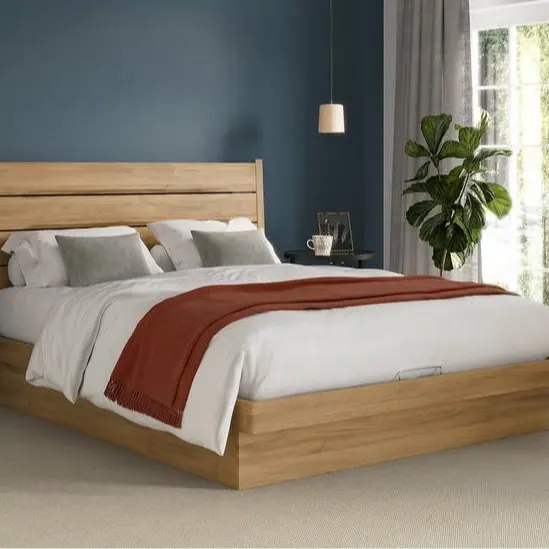 Style lit en bois dur de haute qualité, taille personnalisée indien rustique meubles de chambre à coucher meubles de maison ensemble de chambre moderne