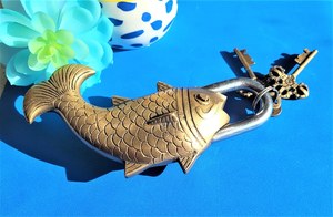 Brass Trick cá Pad khóa thủ công Câu Đố ổ khóa thiết kế cổ khóa trang trí nội thất handmade Quà tặng đặc biệt - Product Image 3