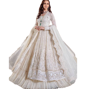 Çekici gelin parti kıyafetleri işlemeli LEHNGA CHOLI MAXI SHARARA hint ve pakistan elbiseler özelleştirilmiş kabul elbise OEM ODM - Product Image 1