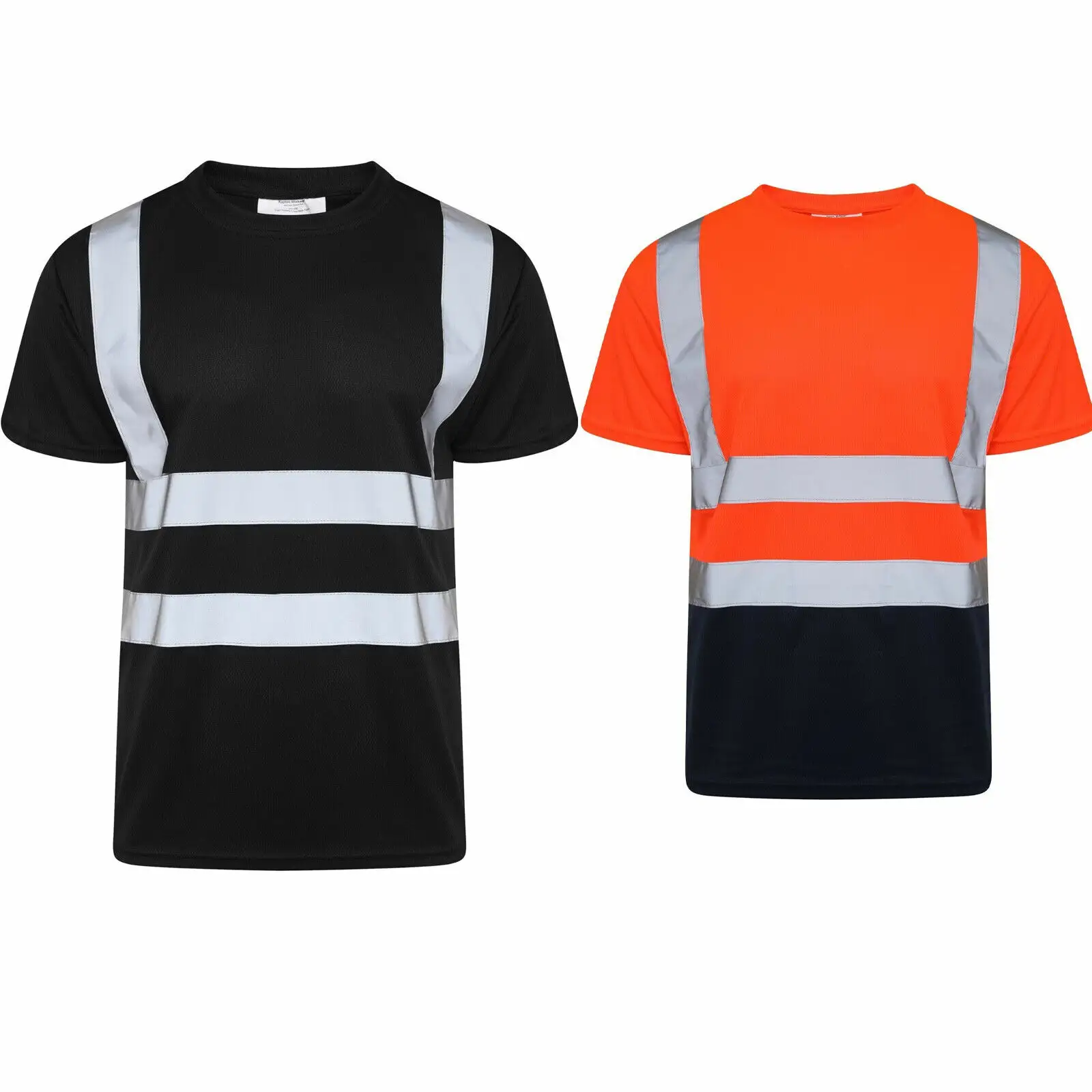 Camisetas reflectantes de bloque de color 3M para hombre al por mayor, ponga su propio logotipo, cuello redondo, colores fluorescentes, ropa de trabajo, camisetas