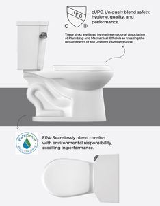 Two Piece 6.0 LPF 1.28GPF Single-Flush Round Standard <strong>Toilet</strong> with left-hand chrome trip lever &amp; quiet-close round seat in White