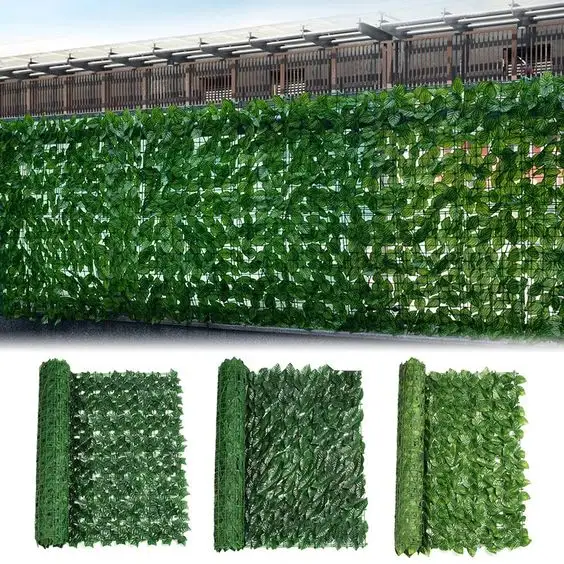 Ruopei Shein venta al por mayor 1X3m valla al aire libre decorativo hojas de melocotón valla Panel jardín valla de plástico para privacidad