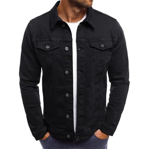 Bahar sonbahar erkekler siyah Denim ceket erkek tüm maç kore rahat moda erkek düğme düz renk bağbozumu üst yeni - Product Image 1
