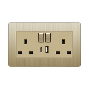 Reino Unido Normal Universal 13 Amp multifunción pared conmutada potencia doble negro enchufe - Product Image 2