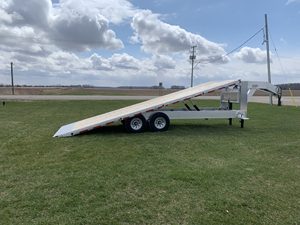 19x8重型轴平甲板钢拖车销售汽车拖车