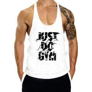 Nova Chegada Lado Sem Mangas dos homens de Design Dividir Tank Top de Fitness Impressão Personalizada <span class=keywords><strong>Plain</strong></span> Style Workout Tank Top UV Proteção Stringer