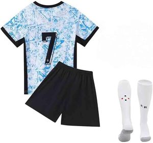 Soccer Jersey #7 Kids Football Jersey Sport Training Uniforms <strong>Matching</strong> Shorts Sock Set for Youth Girls Fans