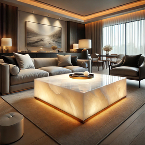 Fabrika özelleştirilmiş 40 60 inç katı doğal yeşim ve mermer masa ev oturma odası kahve sehpası Bar aperatif otel dekorasyon masa - Product Image 2