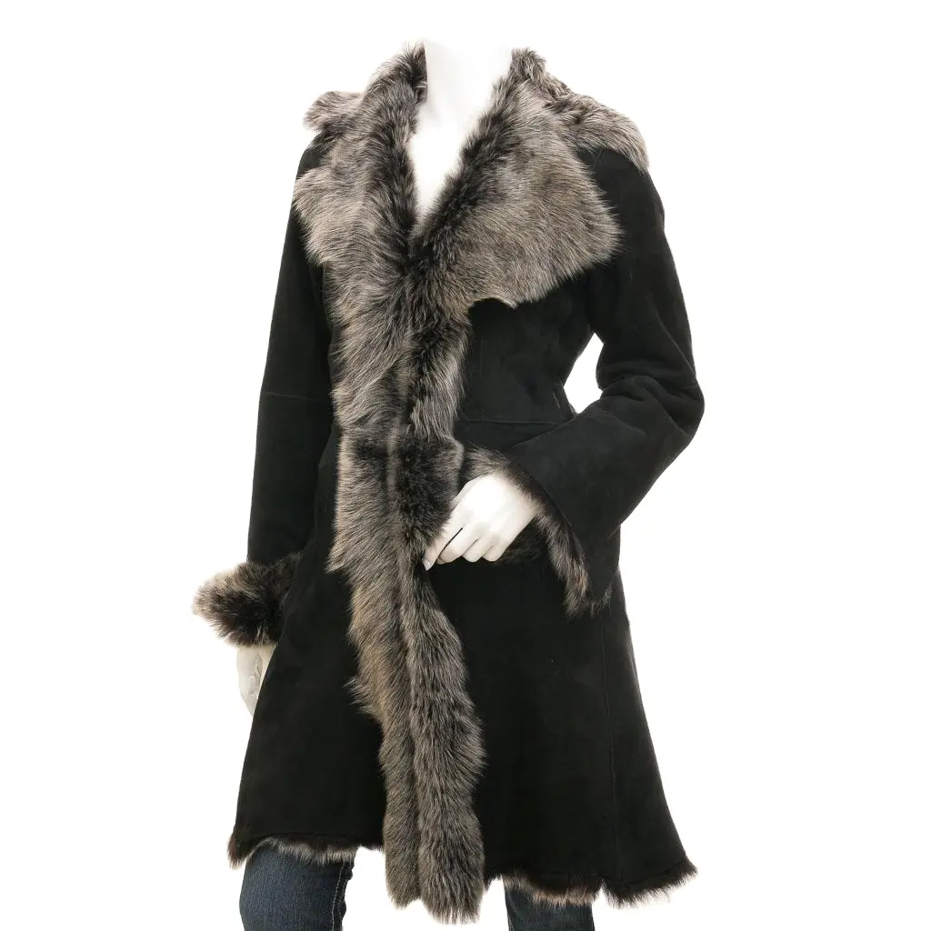 Style Chic à la mode respirant en cuir Sheerling Toscana manteaux de fourrure en peau de mouton pour les femmes vêtements d'hiver chauds vestes pour dames