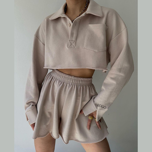 Sıcak satış 2 parça kadın Set özel koşu elbisesi kadın eşofman eğitim takım elbise koşu Slim Fit egzersiz gömlek kısa setleri - Product Image 2