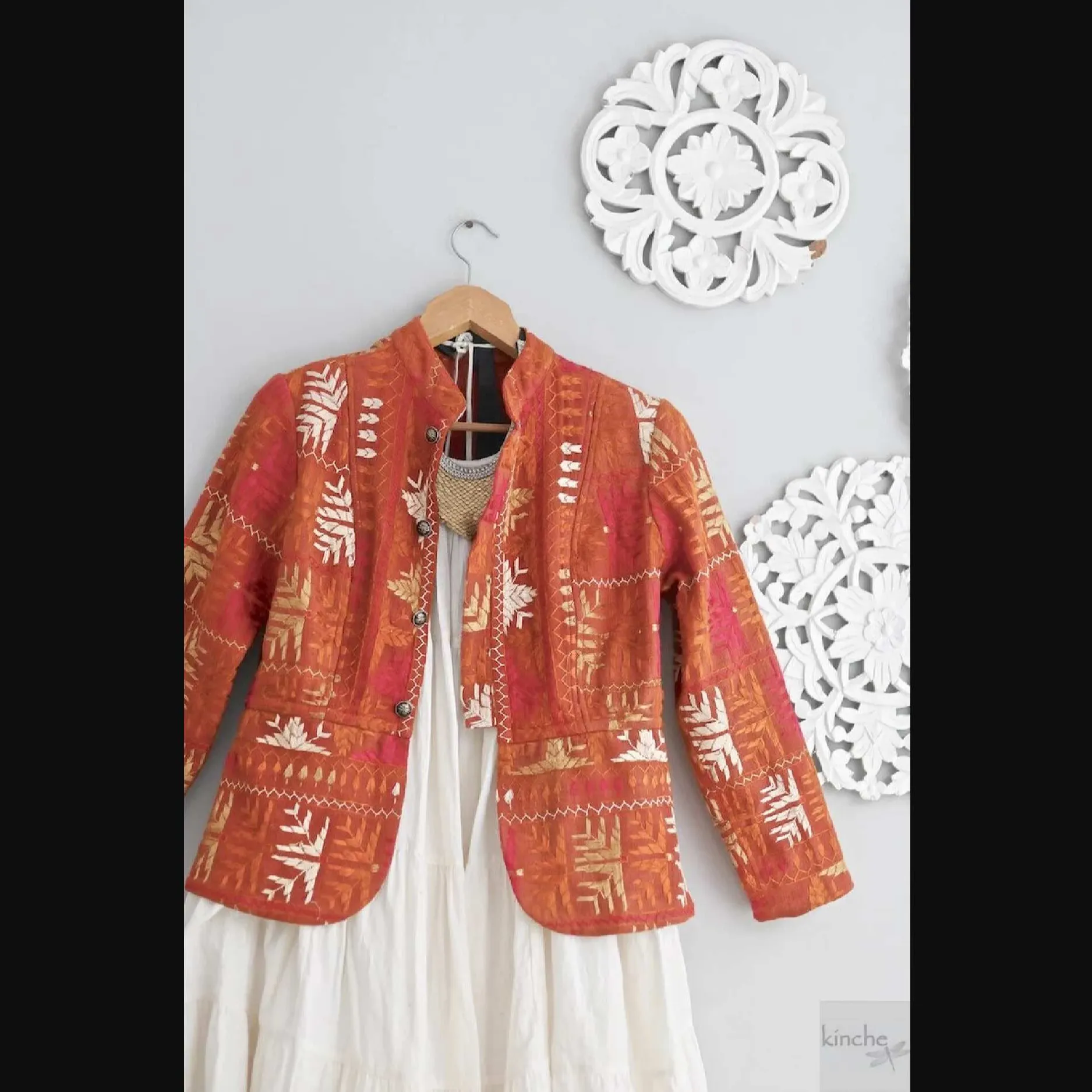 Chaquetas kantha nehru recicladas personalizadas ideales para diseñadores de ropa de mujer y tiendas de ropa para reventa