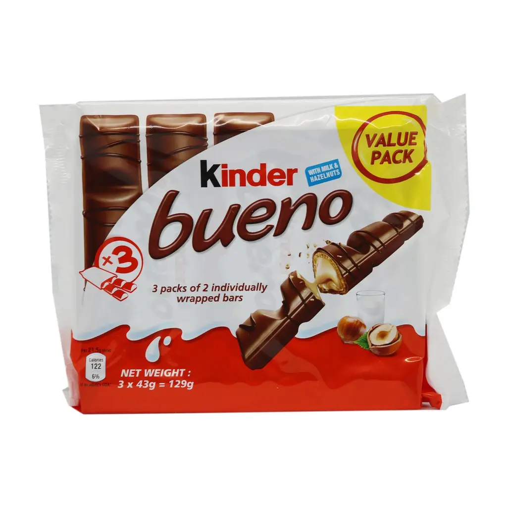 Mini barras de chocolate Kinder Bueno a la venta/crema de avellana Kinder bueno Candy para compra a granel