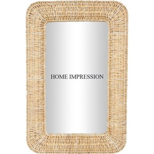 Hochwertige Qualität Rattan Made Frame Rechteck Form Gebogene Kanten Einzigartige Fancy Look Bodens piegel Home Decor Zubehör