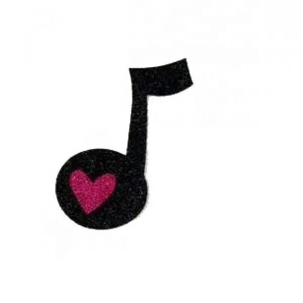 Nieuwe Mooie Muziek Ontwerp Multi Color Glitter Decoratieve Pvc Plaat Base Custom Valentine Love Paar Bruiloft Dag Tattoo Sticker