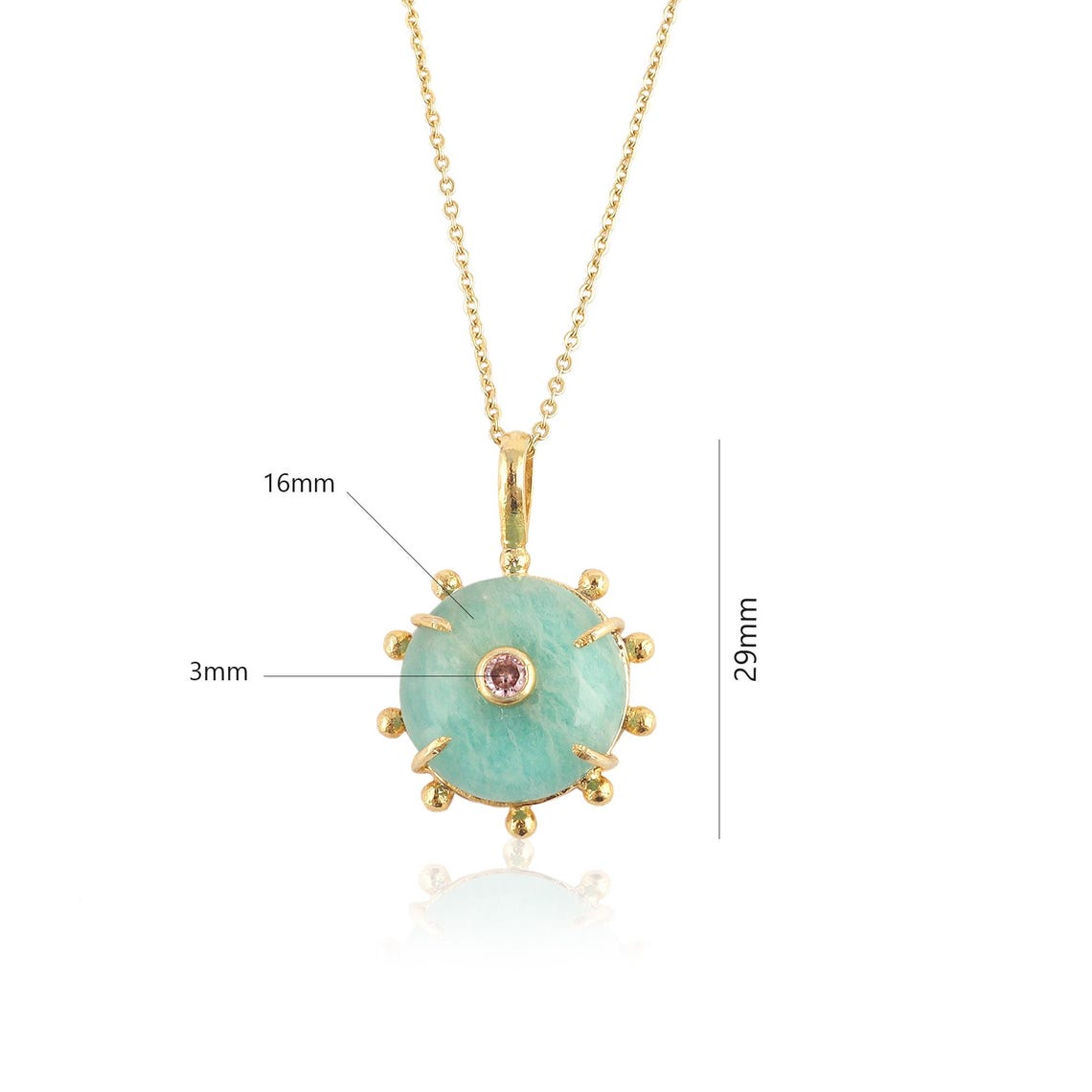 5. Amazonite with Pink Quartz CZ