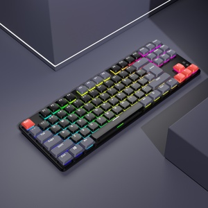 Teclado mecánico con cable de diseño 75% de perfil bajo ultradelgado compacto 87 teclas RGB LED retroiluminado para Mac Windows Gateron interruptor marrón - Product Image 4