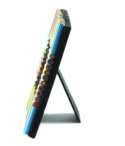 Fantezi ahşap el işi fotoğraf çerçevesi ev dekor için geri dönüşümlü renkli kalemler masa üstü 10.5x8 inç kullanarak - Product Image 2