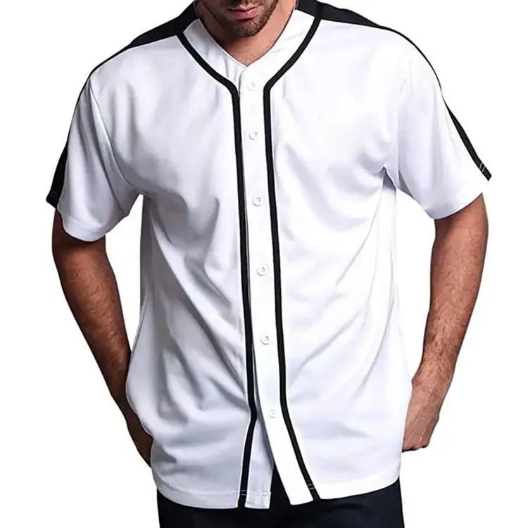 Entrega rápida Impresión personalizada Béisbol Camisas lisas Jersey de béisbol azul Traje para hombre Sublimación Precio barato Jersey de béisbol Hombres