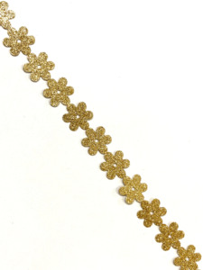 インドとパキスタンのゴールドスパンコールメタリックグリッターフラワーレーストリム<span class=keywords><strong>10MM</strong></span>ドレスと衣服の卸売セール