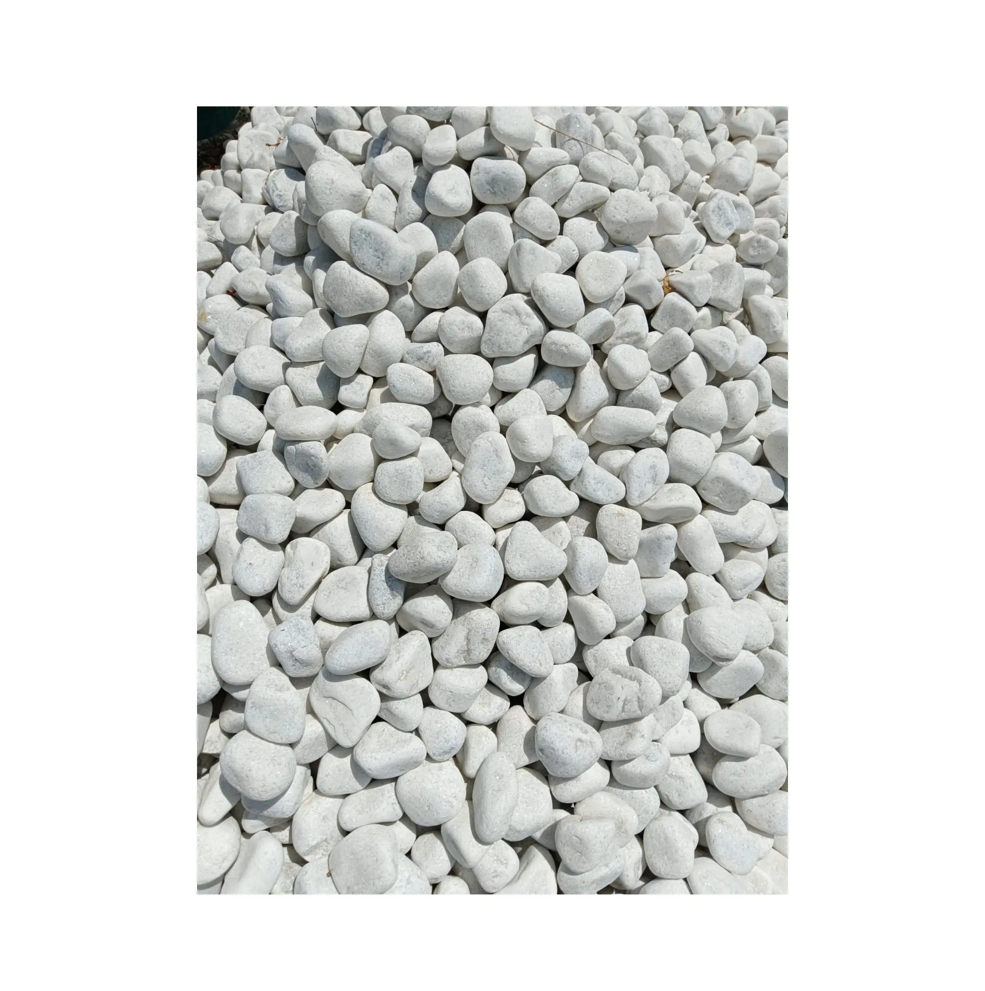 La plupart des ventes de roches naturelles de rivière blanche aménagement paysager galets plat rivière plage cailloux de pierre de l'exportateur indien